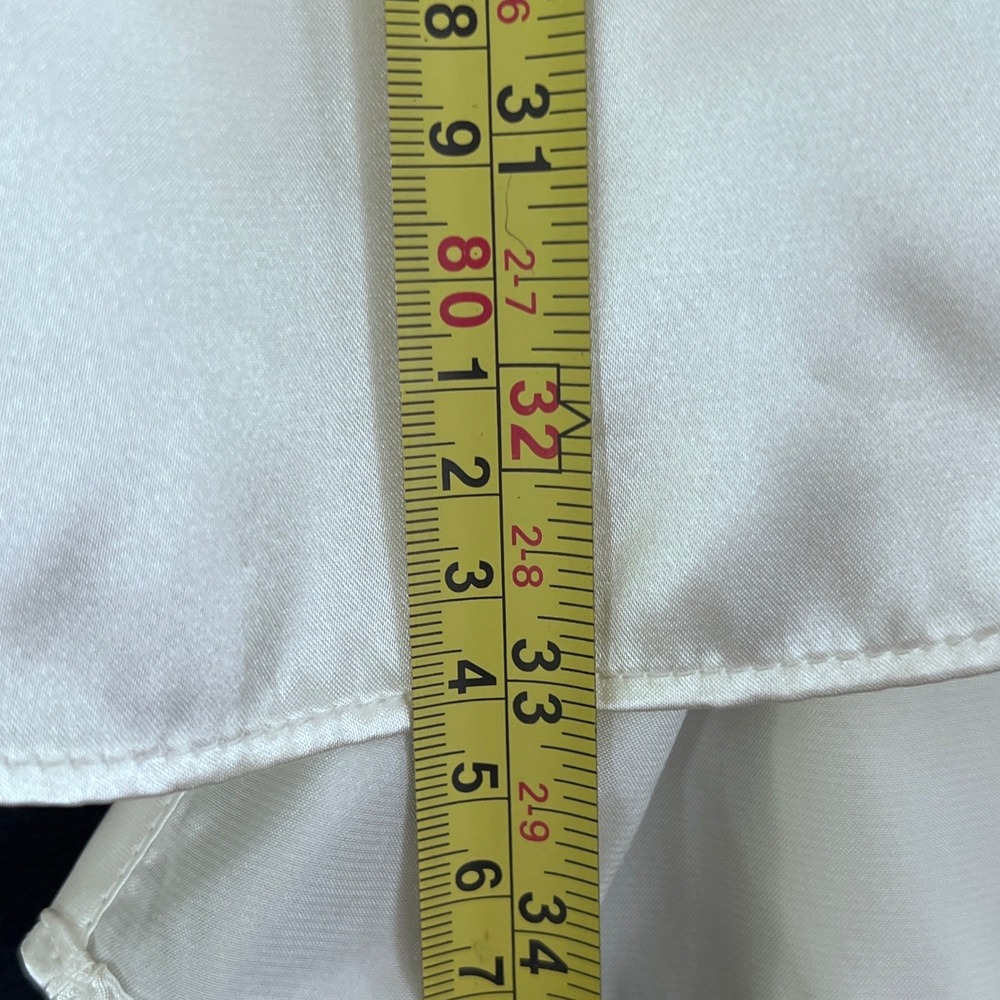 Flora Ladies White Satin Robe with Lace Trim L/XL Lingerie Sleepwear - Picture 7 of 8